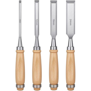 45 high carbon steel beech handle woodworking chisel 4 piece set woodworking chisel suit manual root carving woodcarving tools