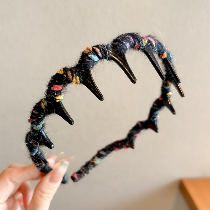 Alto grado de sensación de leopardo ondulado cabello de invierno de peluche lavado de cara prensado cabello de cabeza de cabeza de cabeza de artefacto alto cráneo craneal joyería de cabello