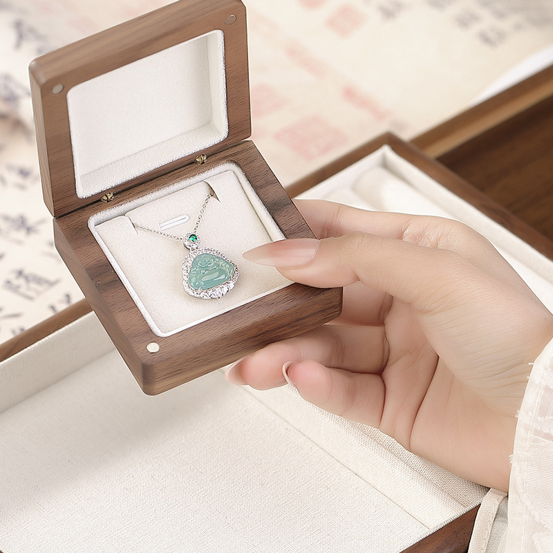 Mặt dây chuyền bạc S925 hình Phật Di Lặc phong cách cổ điển Trung Hoa — Mặt dây chuyền đơn (không có dây chuyền)