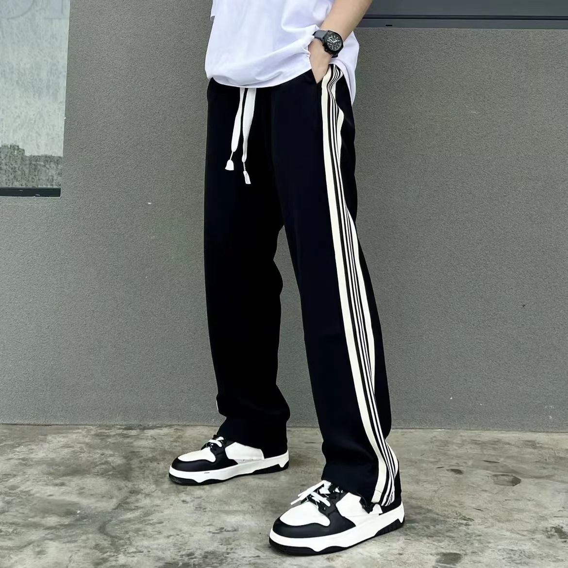 Men's Summer Thin Casual Sports Pants 2025 Versatile Jogger Straight Adjustable Casual Sweatpants K22161