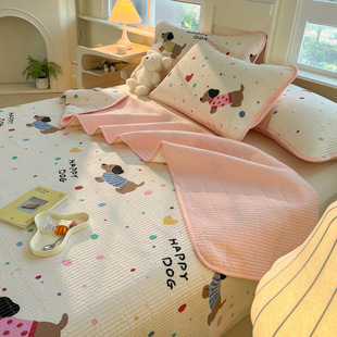 Class A Maternal and Infant Grade Cotton Bed Cover Three-Piece Set Cotton Padded Thickened Bed Sheet Tatami Not Shifting Not Finishing