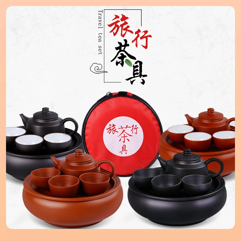 Teapot for traveling, handheld ceramic tea set