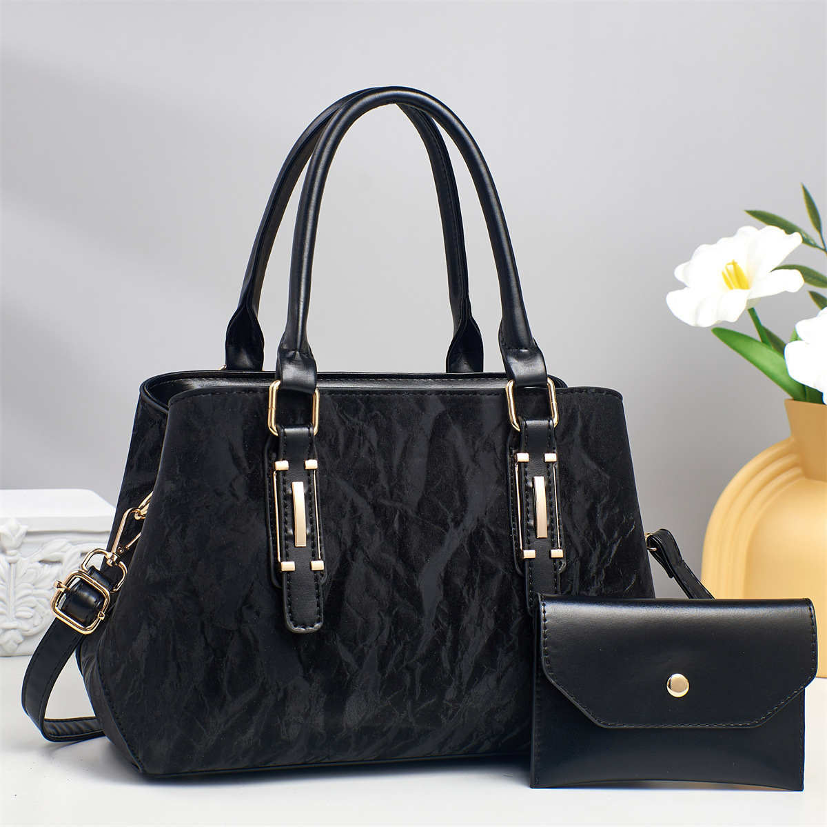 Bolso de mujer nuevo bolso de hombro de gran capacidad temperamento bolso de madre de cuero suave bolso de mujer de viaje de moda puede ser mensajero