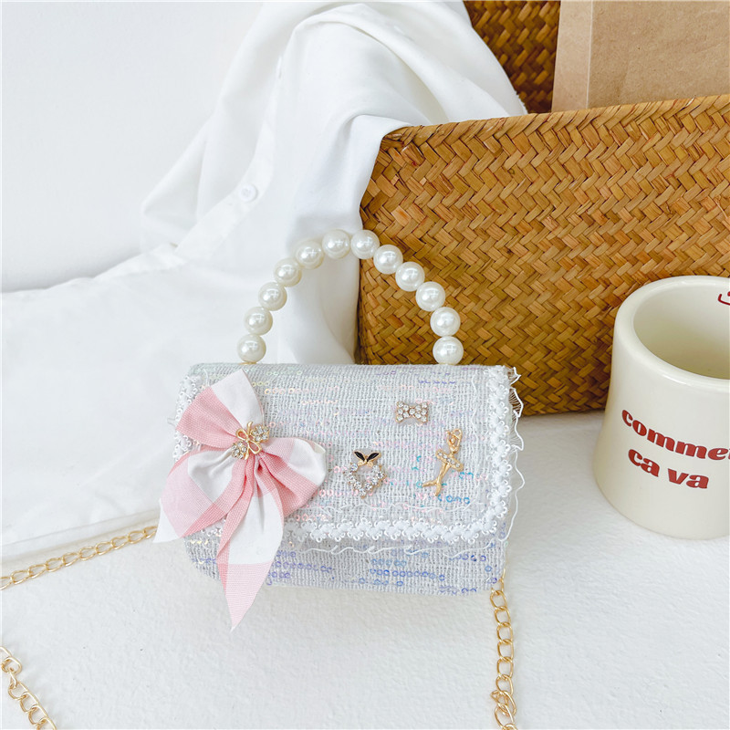 Bolso de hombro de los niños nuevo comercio exterior al por mayor bolso de La Perla de las niñas moda coreana pequeña princesa lentejuelas bolsa de mensajero