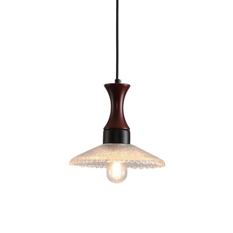 Lámpara retro americana lámpara de sala de estar dormitorio bar lámpara de cabecera de la cama sala de té de ventana tranquila vidrio de nuez lámparas Zhongshan