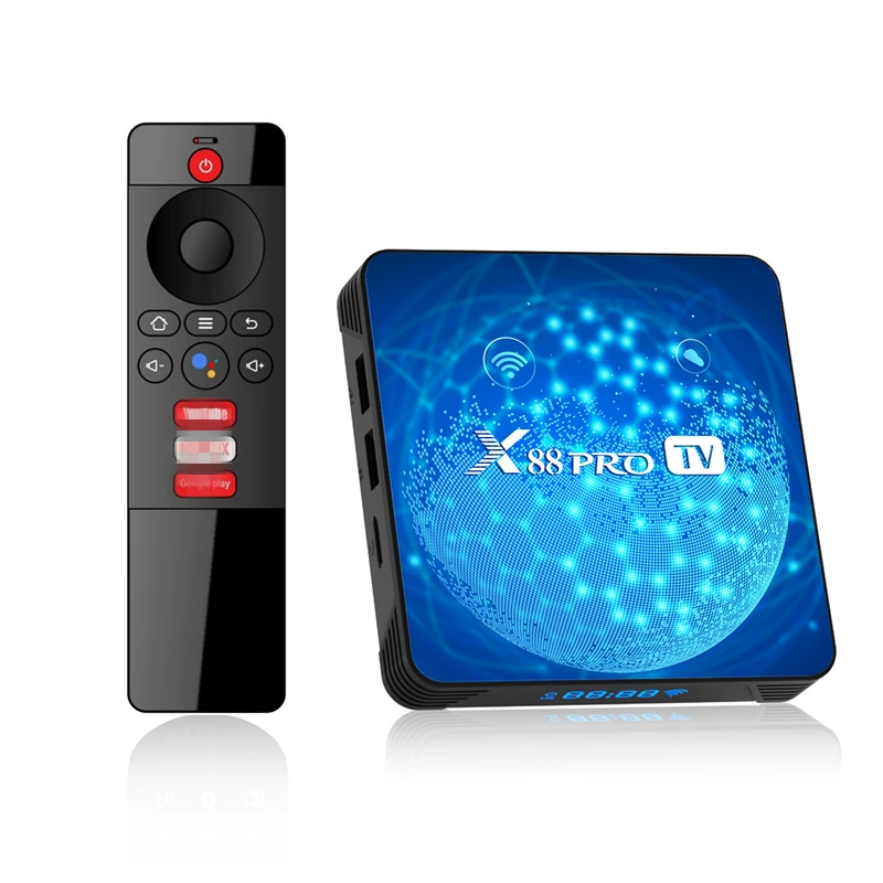 X88 Pro ТВ Android сет-топ-бокс 4G/64GB RK3318 Android 11, пары WiFi Bluetooth tvbox