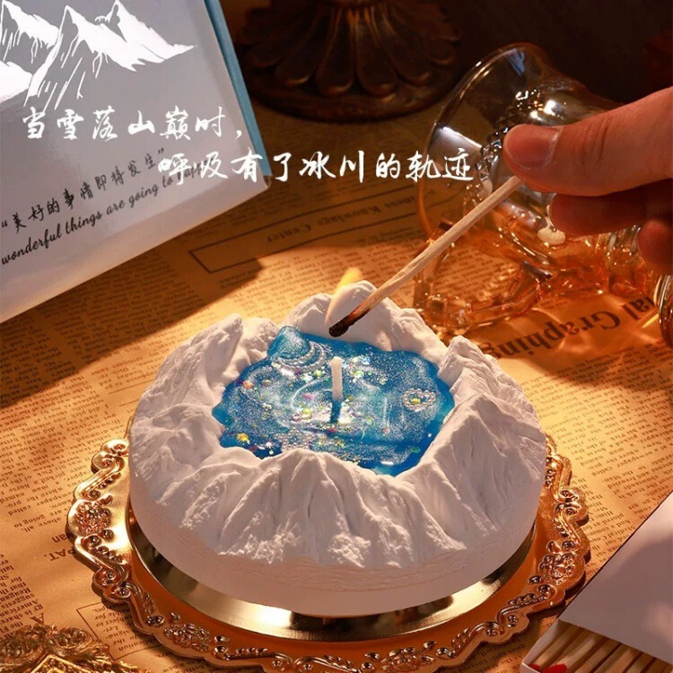 氷河の香りのキャンドル、家庭の雰囲気の香りのキャンドル、石膏ディフューザー、クロスボーダーインのお土産の香りのキャンドル|undefined