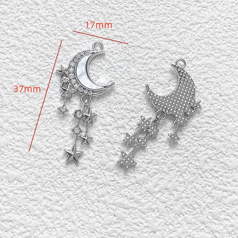 5g Weight Pendant Jewelry Making Type 13*55mm Jewelry Making Size DIY Jewelry Accessories Classification 1 Piece Quantity Alloy Material Star, Heart Shape, Flower Pattern All Seasons Season Plating Design Elegant, Gothic Style 1 Piece 13*55mm Alloy Star Heart Shape Flower Pendant Jewelry Accessories 10