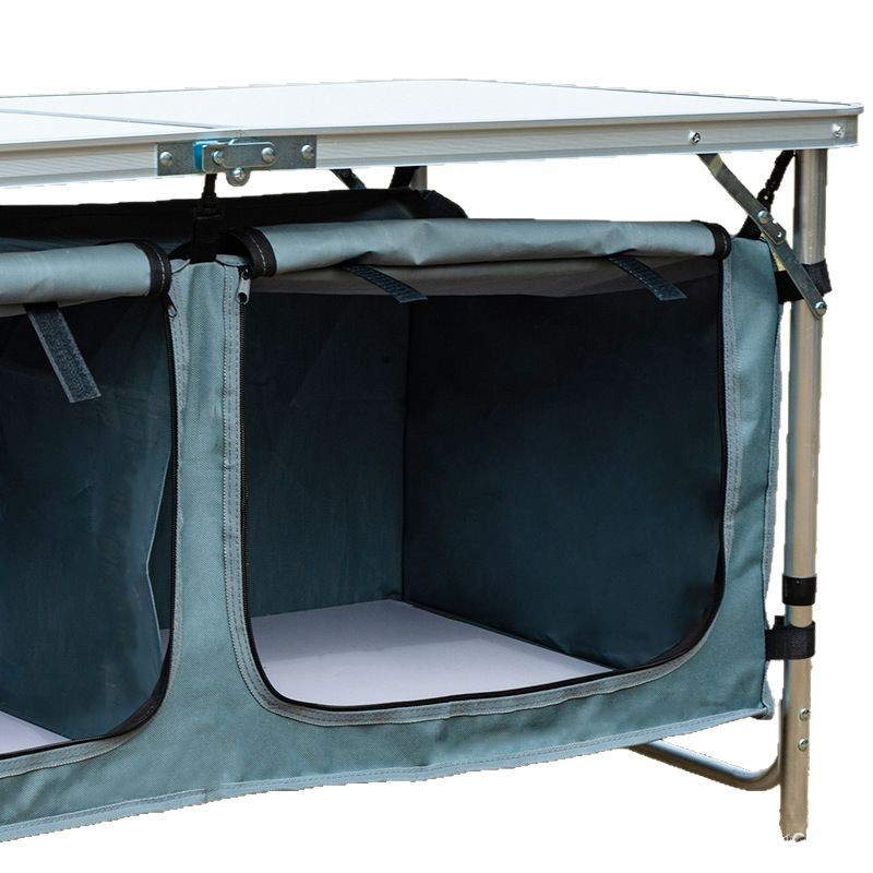 Mesa de picnic portátil plegable para almacenamiento al aire libre, mesa de puesto no tejida, mesa de comedor ligera y simple