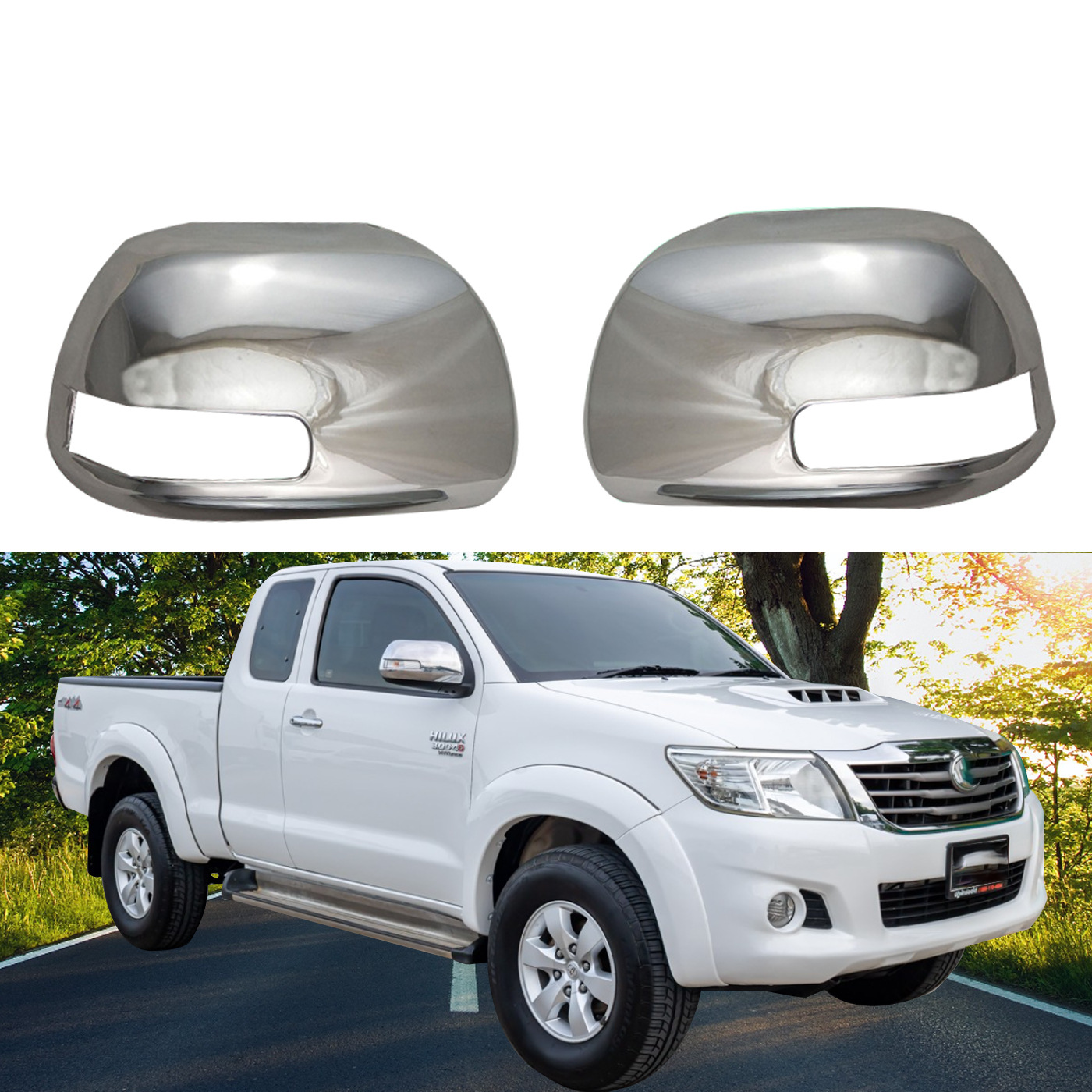 2006-2015款VIGO INNOVA FORTUNER后视镜罩银色电镀HILUX倒车镜壳