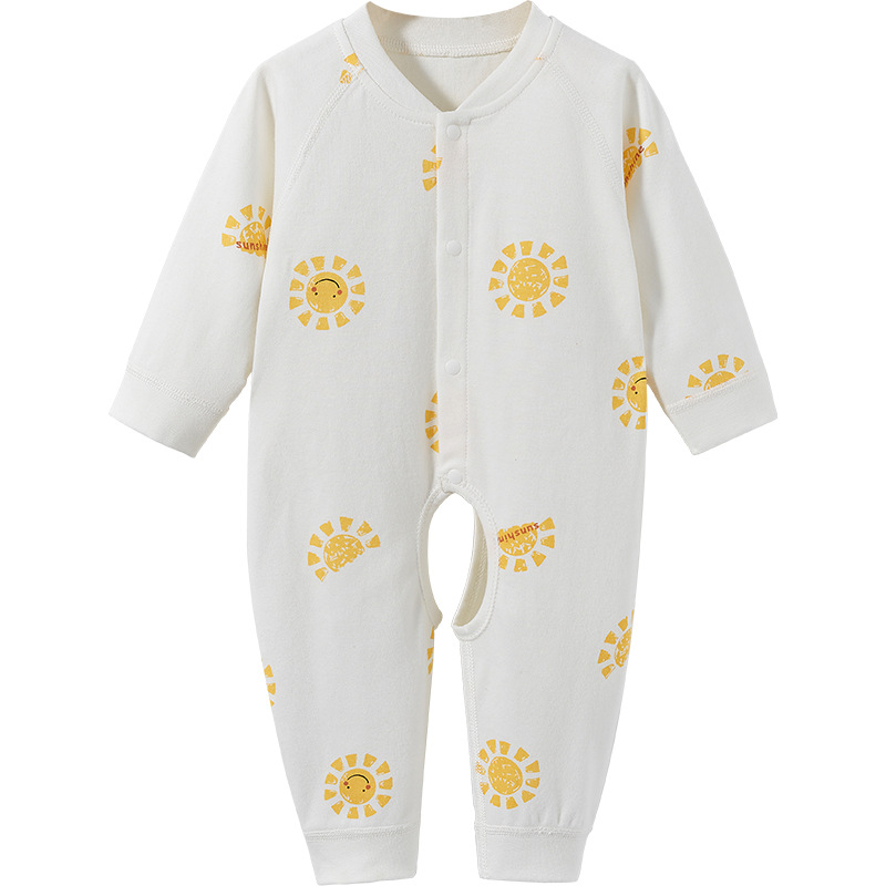 Mono para bebé para primavera, otoño e invierno, ropa de dormir de algodón con abertura en la entrepierna para recién nacidos, pelele cálido unisex, traje para gatear, ropa de bebé.