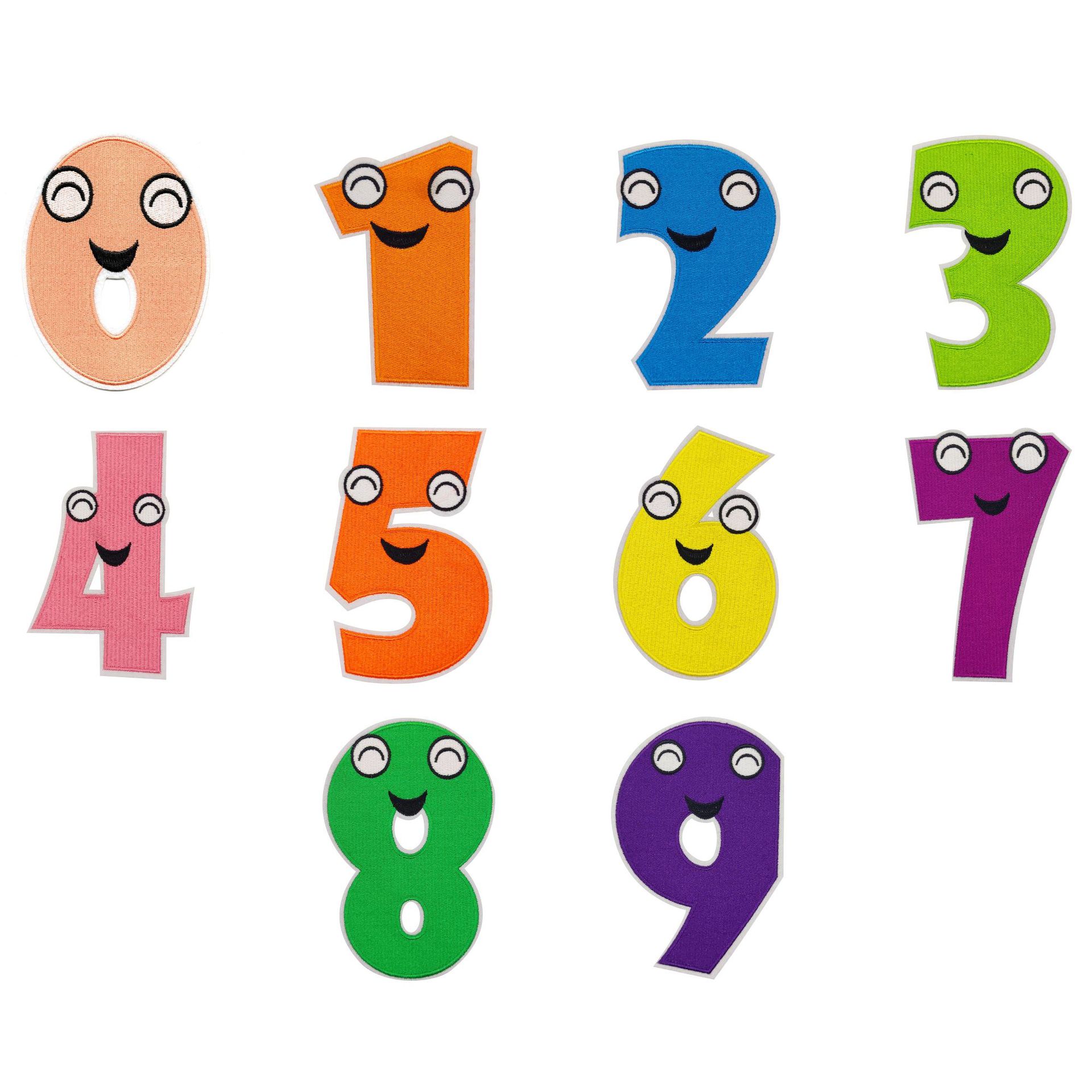 Nuevo color 10 pegatinas de tela digital bordado pegatinas jeans rasgado pegatinas de parche decorativo 0-9 pegatinas decorativas digitales