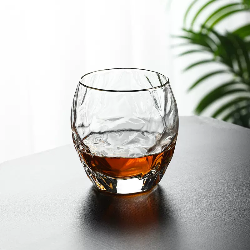菠萝纹啤酒威士忌杯耐热玻璃杯啤酒杯炫彩金边水杯金边酒吧烈酒杯