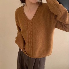 跨境爆款领套头毛衣韩系慵懒风秋冬季新款宽松百搭时尚显瘦针织衫