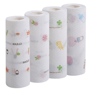 Kitchen Disposable Lazy Rag Thickened Washable Printed Wet and Dry Dual-Use Cleaning Dishes Non-Stain Oil Scrubbing pad