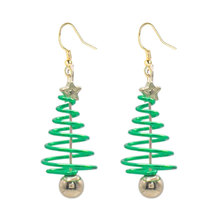 冬季新品跨境圣诞树耳环欧美时尚风服装配饰款 Merry Christmas