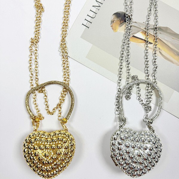 2025 New Style Bags for Women's Banquets, Ready-Made Dresses, European and American Fashion Heart-Shaped Mini Shoulder Bags, Evening Bags