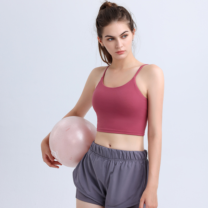 春夏の新作女性用ストラップ付きヨガベスト、美しい背中が見えるフィットネスヨガブラ、女性用耐衝撃スポーツブラ|undefined