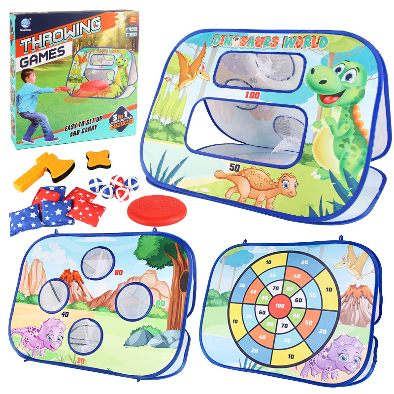 Juguetes deportivos para niños indoor y outdoor lanzamiento 3 en 1 bolsas de arena plegables tablero de fútbol blanco bolsas de arena bola pegajosa