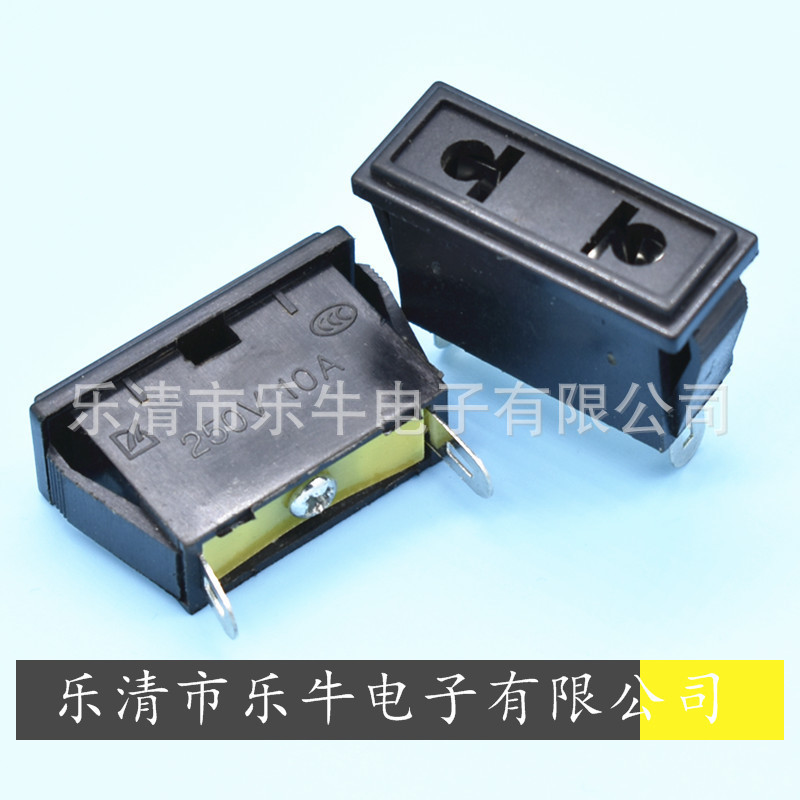 AC电源插座 AC-010 卡式2孔AC插座2孔AC插座 2孔卡式欧标插座