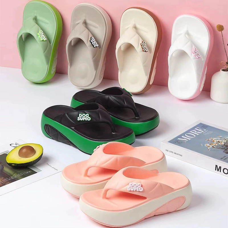 2025 наступить на дерьмо, чтобы увеличить толстое дно eva ноги шлепанцы женские летние шлепанцы носить переднюю моду оптом