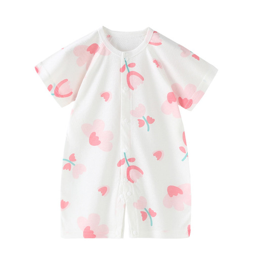Baby onesie short-sleeved suit for infants and toddlers, baby summer clothing, kids 0-6-12 months, summer newborn thin pajamas