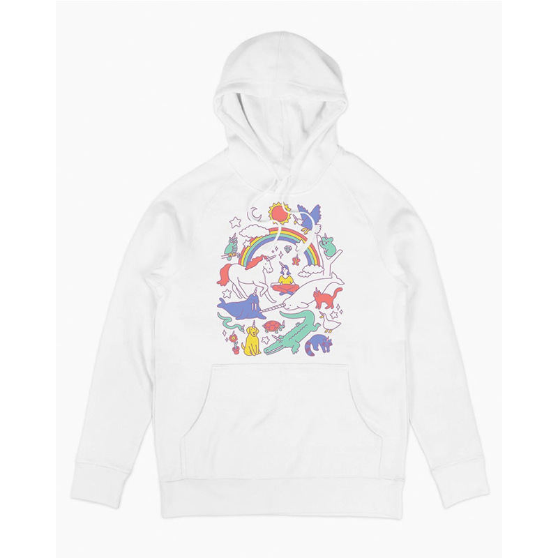 New UNICORNS unicorn niche classic simple European and American style vintage high street vintage hooded sweater