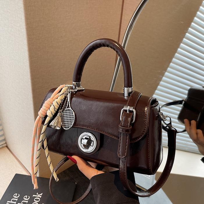 Bolso de mano popular de comercio exterior retro de piel de cera de aceite 2025 nuevo nicho de moda bolso de hombro bolso de moda universal