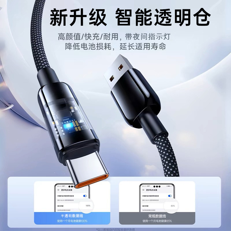 編組 240 ワットデータケーブル 10A 超高速充電 6A Huawei Honor Type-c フラッシュ充電ケーブル発光ケーブルに適しています|undefined