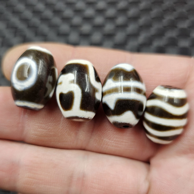 Deep-transparent Agate Tiger Tooth Dzi Jade Loose Beads One-shot Water Ripple Vase Agate Handle Passepartout Jewelry Beads