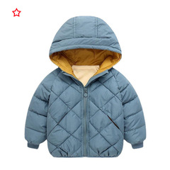Autumn and winter children's cotton-padded coats, men's and women's babies' thickened hooded coats, Korean style down-padded coats for small and medium-sized children, short children's clothing
