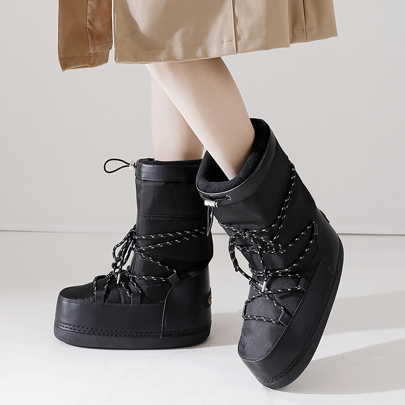 Invierno nuevo espacio al aire libre zapatos botas de esquí negro textura gruesa caliente fresco ventilador transfronterizo SUMINISTRO DE Taobao más tamaño