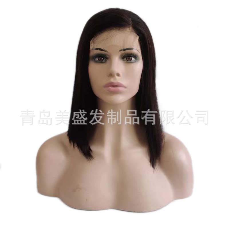 工厂直销欧美全蕾丝头套真人发顺发全手钩头发human hair假发头套