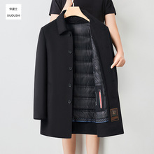 冬季男装中老年翻领羊毛大衣商务休闲加厚保暖翻领羊毛双面呢外套