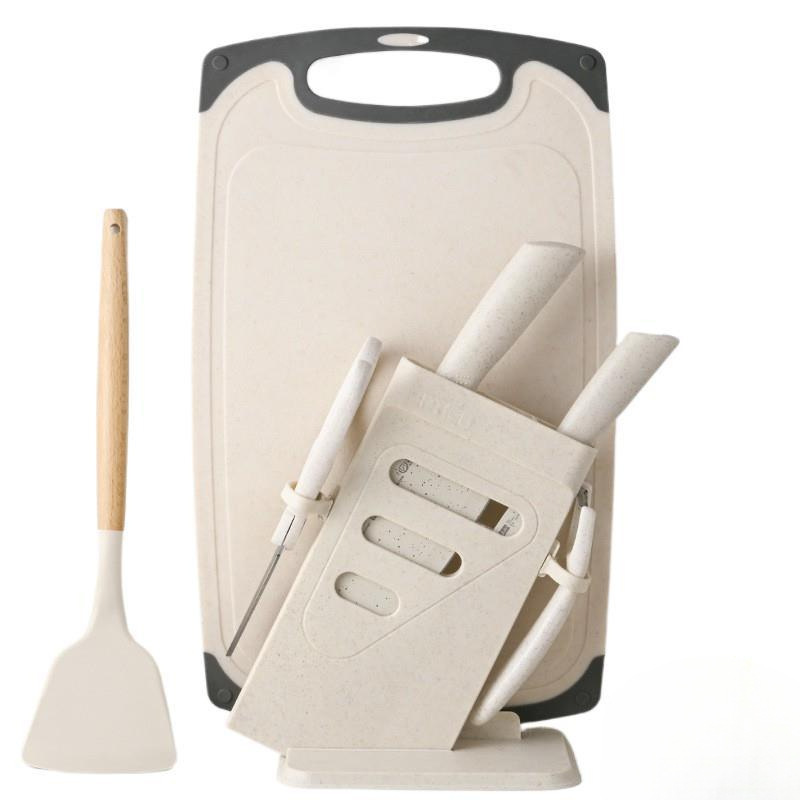 Yangjiang cuchillo de acero inoxidable cuchillo de cocina combinación de utensilios de cocina conjunto de corte conjunto completo de cuchillo de cocina tablero de cocina 2 en 1 uso doméstico