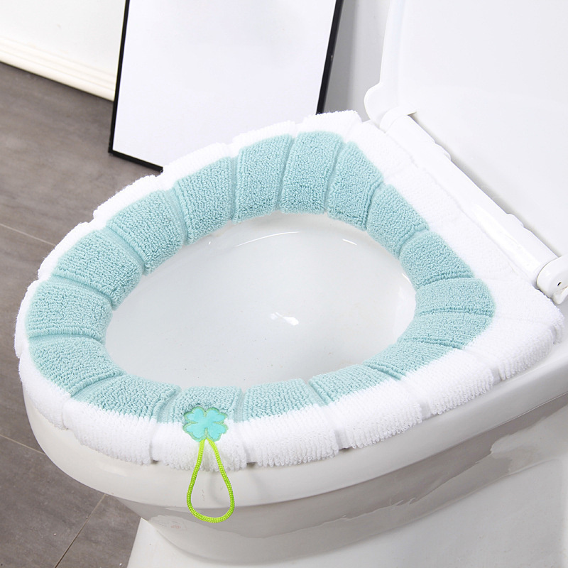 【ネットレッド厚手トイレマット】2色持ち手トイレ座布団保温トイレリングにベルベット厚手トイレカバー|undefined