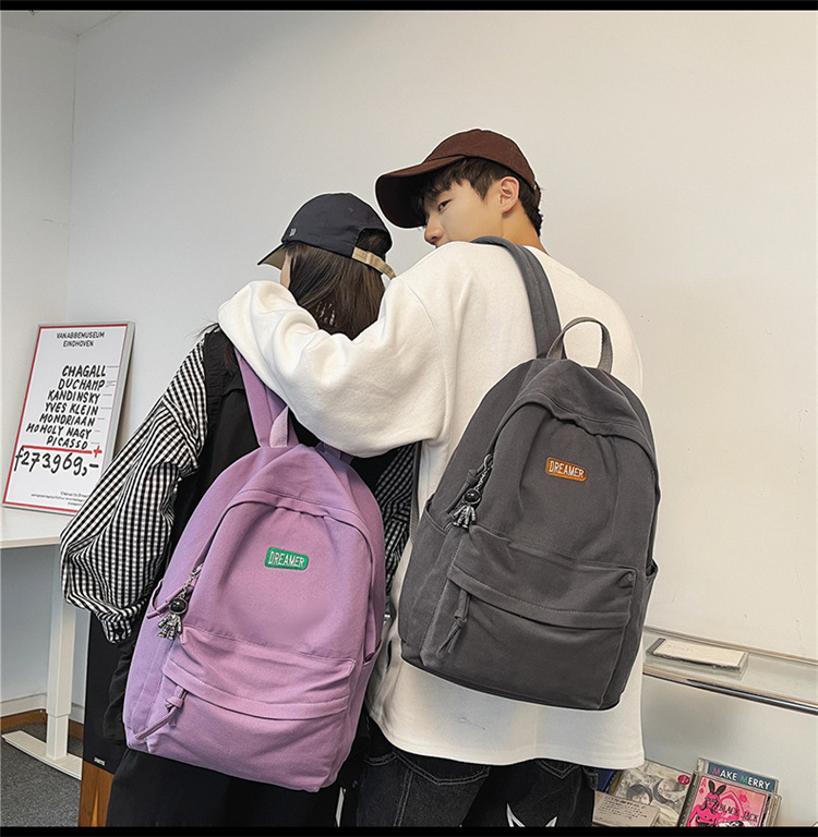 Rucksack Herren Universität Student Leinen Rucksack ins japanischer Stil einfach große Kapazität Reiserucksack Gymnasium Mittelschule Schüler Rucksack