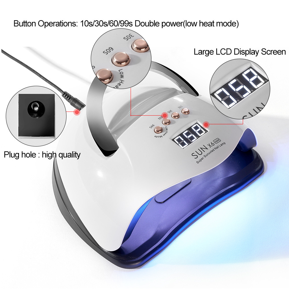 Nueva máquina de fototerapia de uñas de alta potencia 220W máquina de fototerapia de secado rápido lámpara para hornear secador de uñas no negro transfronterizo