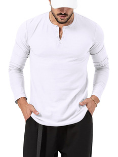 2023 European and American Men's Autumn Crewneck Long-sleeved T-shirt Amazon Loose Pullover Casual Long-sleeved Men's T-shirt