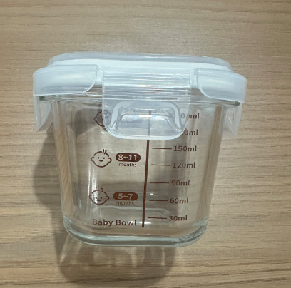 Tazón de vidrio para bebés caja de alimentos suplementarios Tazón de huevos al vapor resistente a altas temperaturas caja de alimentos de vidrio caja de alimentos pequeña caja de alimentos para bebés herramientas de alimentos suplementarios