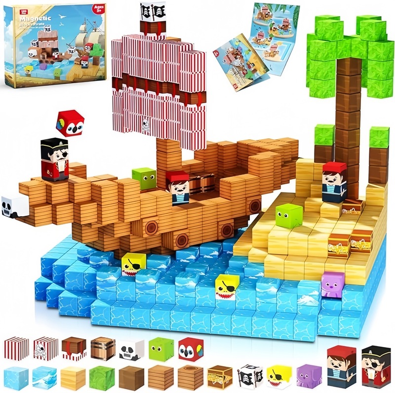 国境を越えたアマゾンマグネチックビル磁気ブロック積み木DIY知育玩具3d立体組み合わせ|undefined