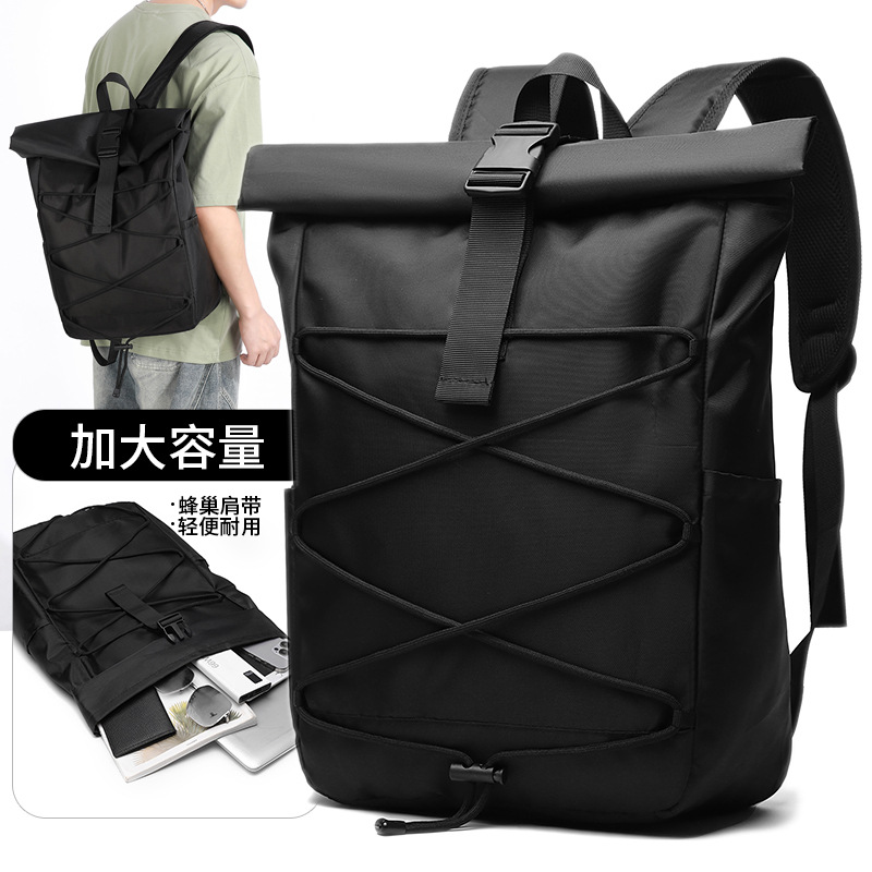Large-capacity outdoor travel bag, unisex commuter laptop bag, student casual business water-resistant backpack, cross-border