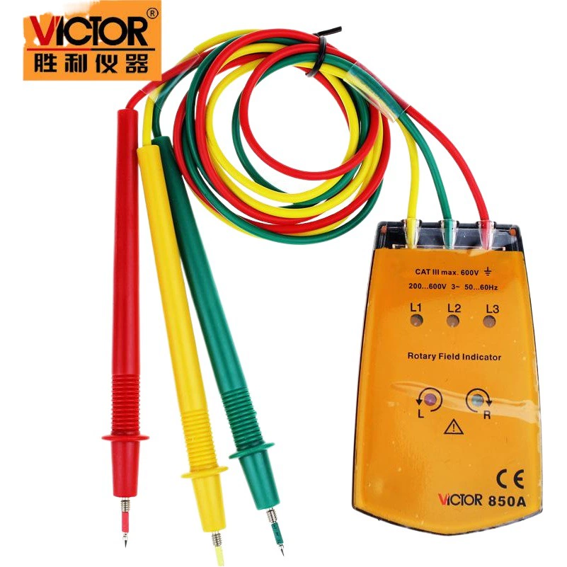 Victory VICTOR Трехфазный измеритель фаз переменного тока VC850A Тестер последовательности фаз VC850 Таблица фаз