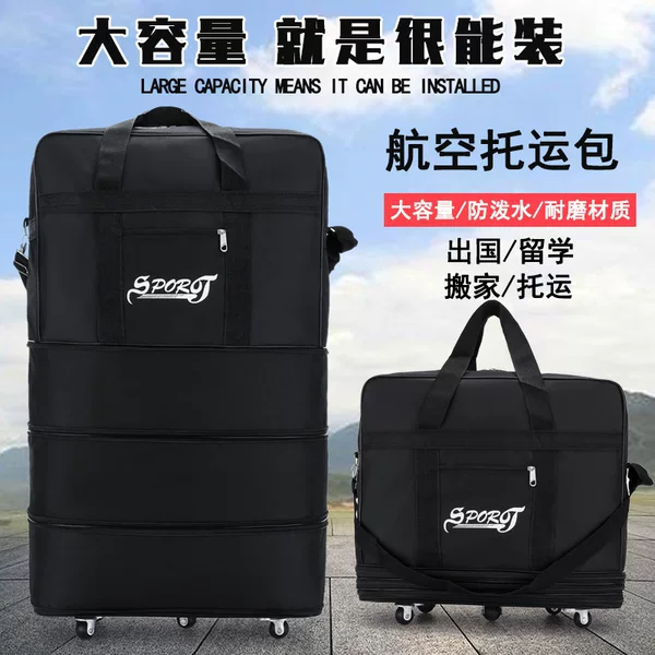 Universal Wheel Foldable Expandable Luggage Bag 158 Airline Checked Bag Extra Large Capacity for Study Abroad, Moving, and Travel