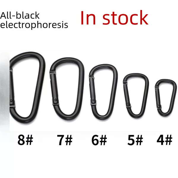 D-shaped gourd-shaped all-black aluminum alloy mountaineering buckle bluetooth ear shell hook mini key chain jewelry accessories