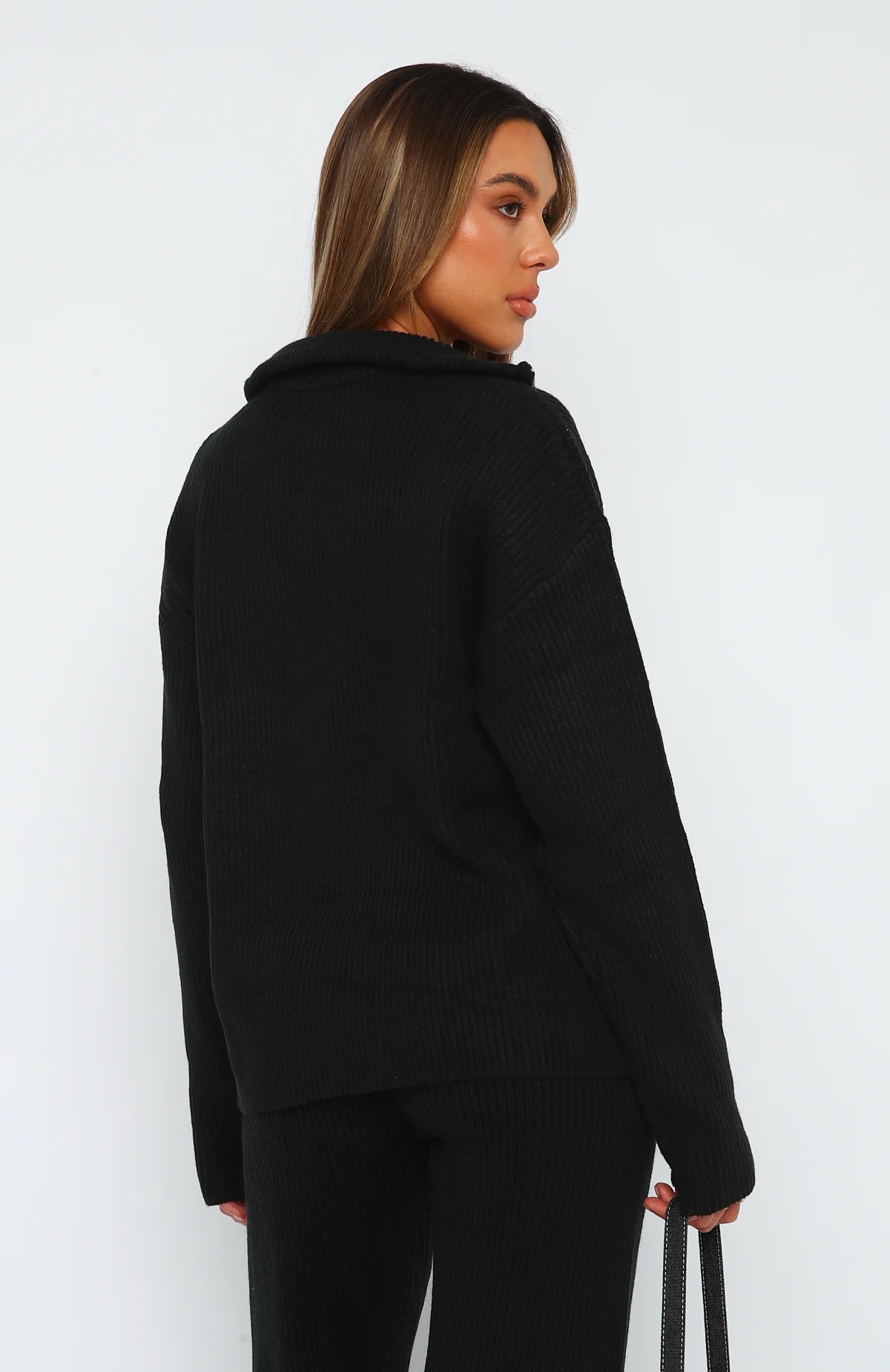 Damen Strick Zweiteiler Set Casual Langarm Pullover Und Hose_voghion.com