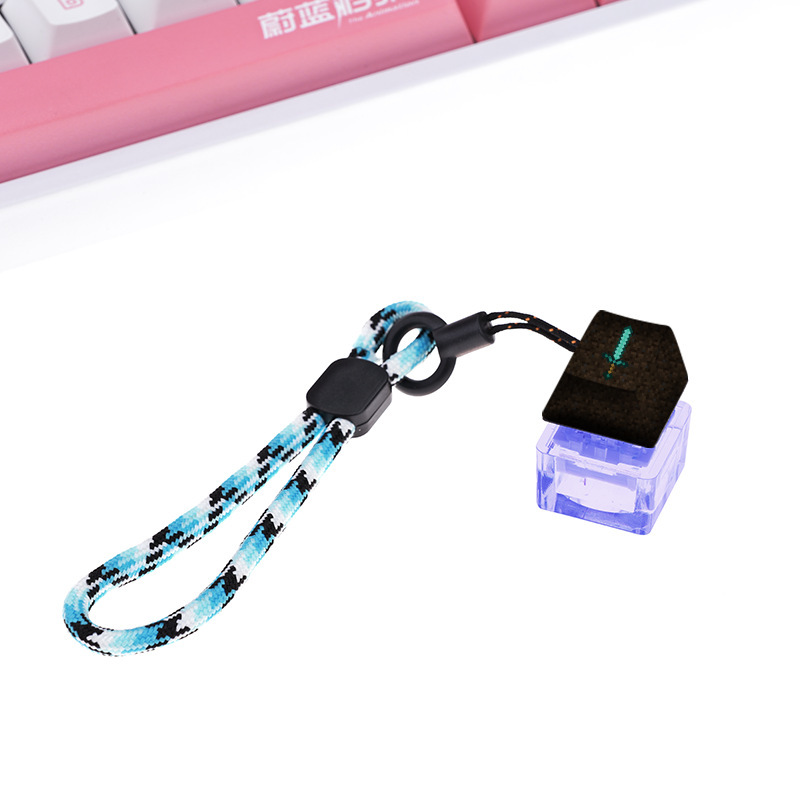 二次元のマインクラフトは押し下げて発光させたり、単一のキーキャップを解凍したりできます、草の正方形のダイヤモンドの剣のファンキーキャップ|undefined