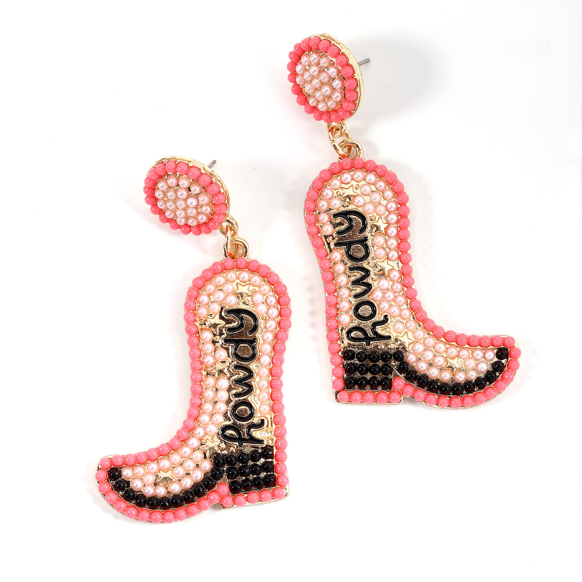 1 Pair Vintage Style Letter Boots Alloy Drop Earrings display picture 3