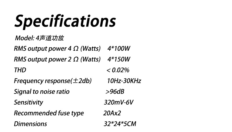 Direct selling 12v 4 channel car power amplifier subwoofer high power AB80.4 stereo amplifier 5800W