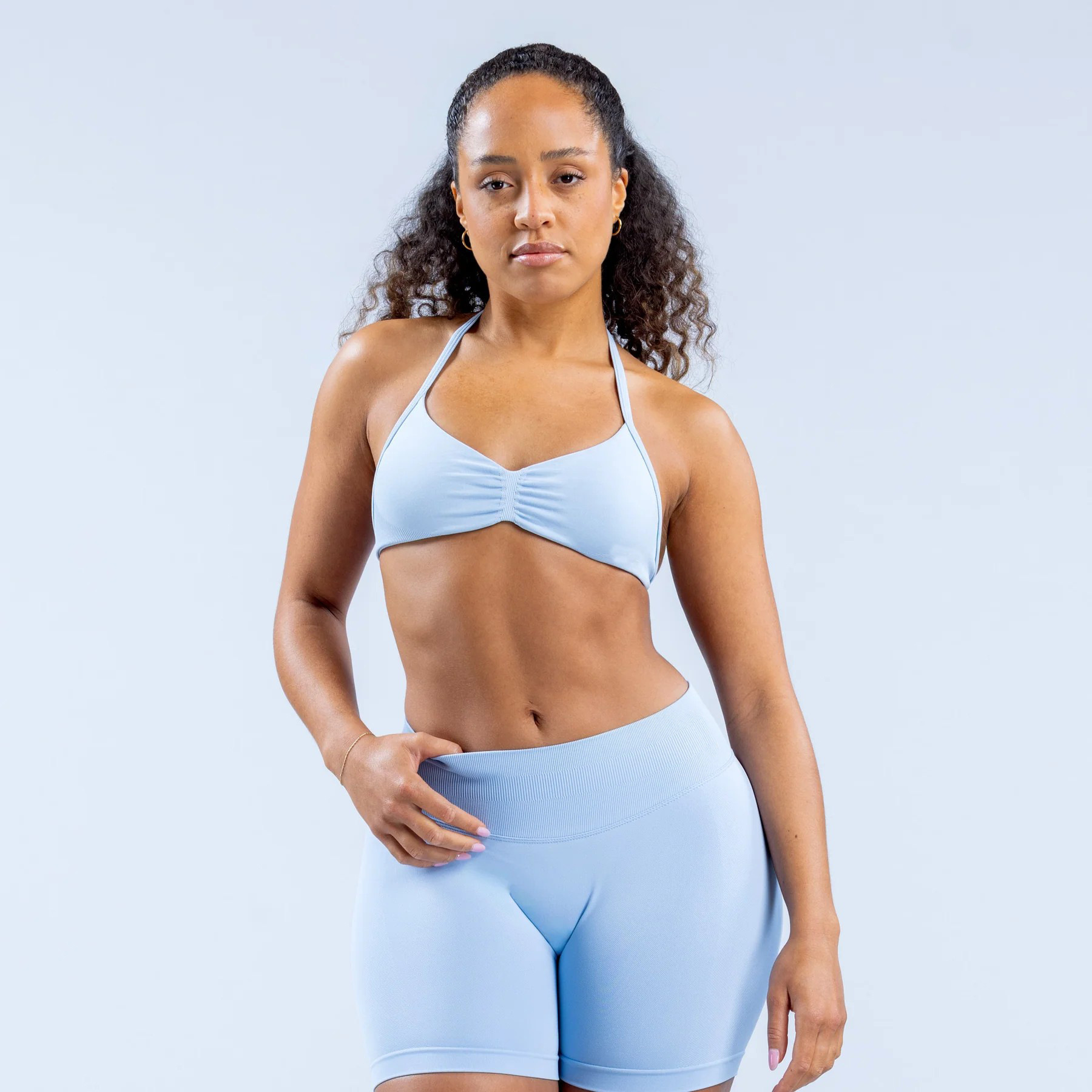 Bra deportivo de cuello colgante transfronterizo Europa y América nuevo entrenamiento físico ropa interior rápida secado yoga pequeño sujetador